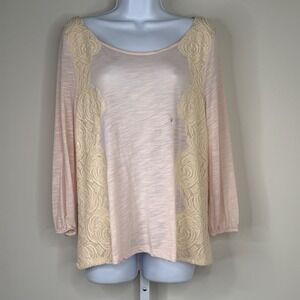 American Eagle‎ Tops Woman Large New Lace Front Long Sleeve Boho Romantic